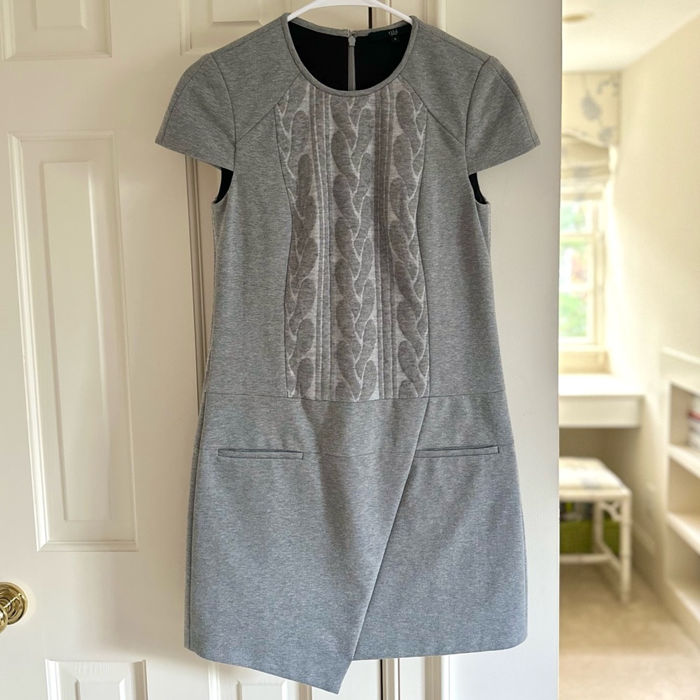 Tibi Cable Knit Structured Shift Sweater Dress